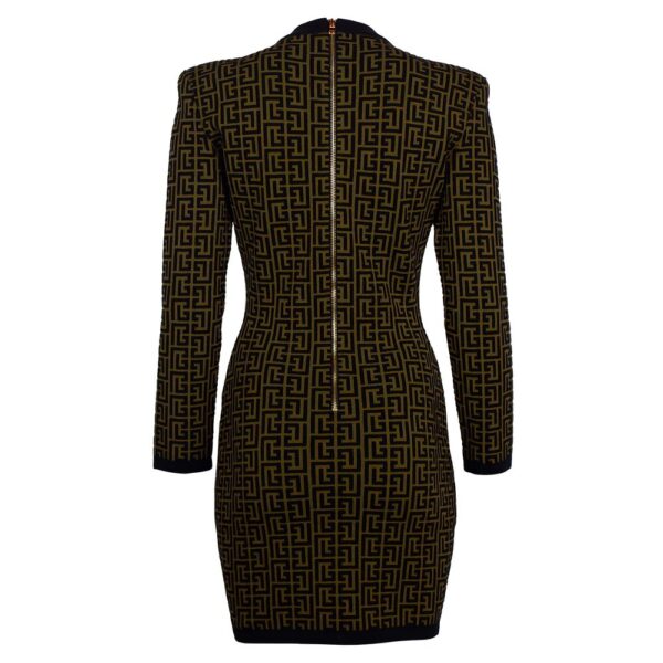 Balmain Brown Wool Dress - Image 2