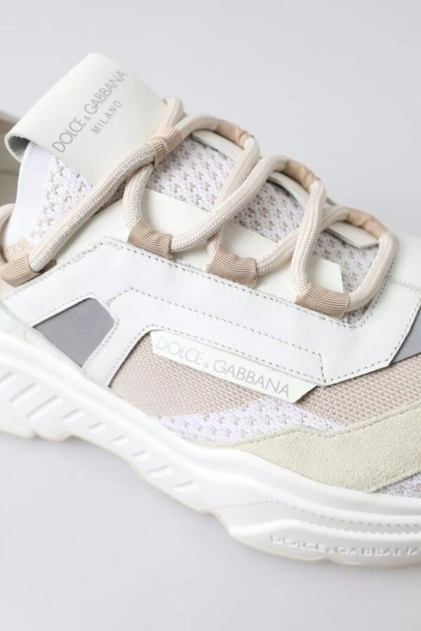Dolce & Gabbana Sneakers White Beige Leather Sport DAYMASTER Shoes - Image 8