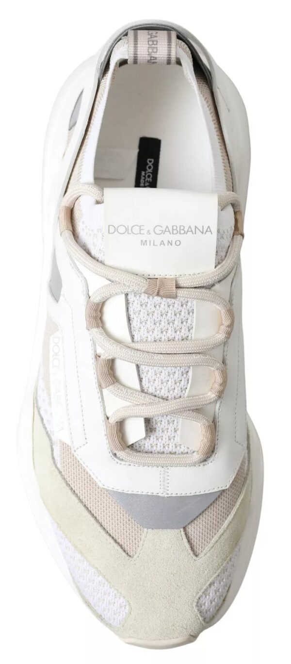 Dolce & Gabbana Sneakers White Beige Leather Sport DAYMASTER Shoes - Image 4
