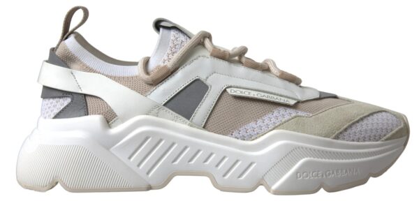 Dolce & Gabbana Sneakers White Beige Leather Sport DAYMASTER Shoes - Image 7