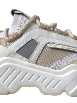 Dolce & Gabbana Sneakers White Beige Leather Sport DAYMASTER Shoes