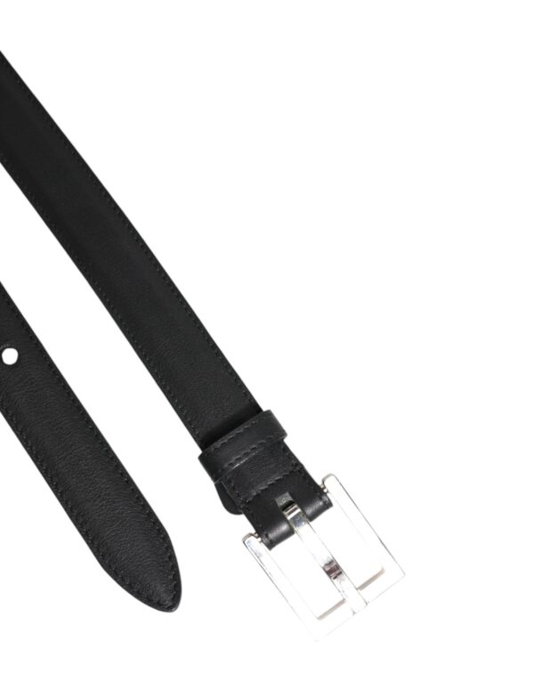 Dolce & Gabbana Black Classic Calfskin Leather Buckle Belt - Image 6