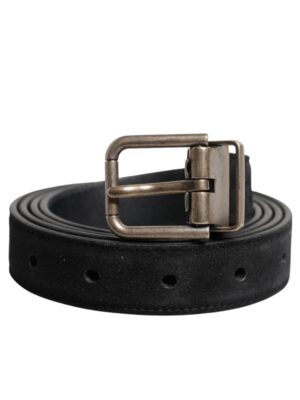 Dolce & Gabbana Black Calf Leather Classic Metal Buckle Belt