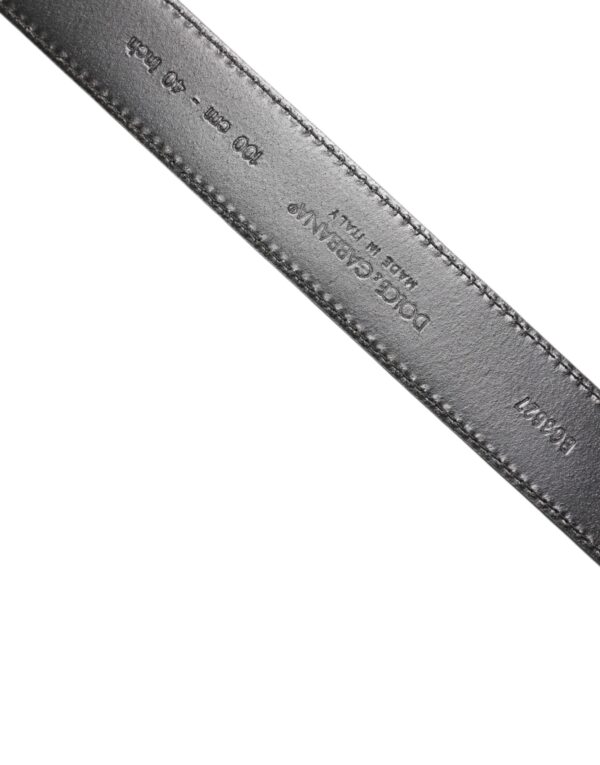 Dolce & Gabbana Black Calf Leather Classic Metal Buckle Belt - Image 5