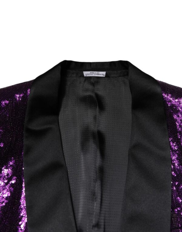 Dolce & Gabbana Purple SICILIA Sequin Embellish Coat Jacket - Image 5