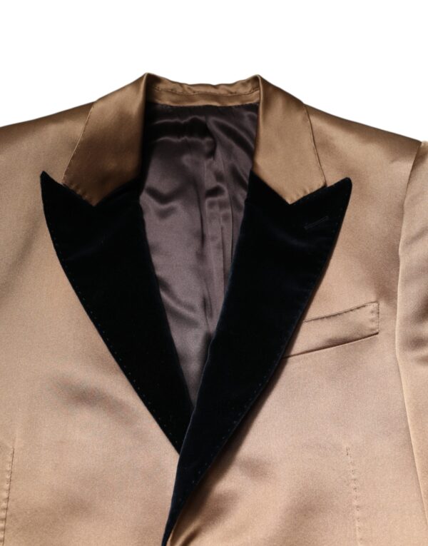 Dolce & Gabbana Brown Silk Single Breasted Trench Coat  Jacket - Image 5