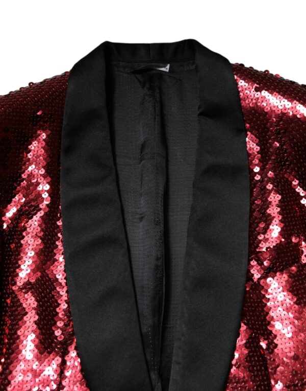Dolce & Gabbana Red SICILIA Sequin Embellish Blazer Jacket - Image 5