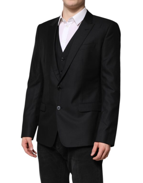Dolce & Gabbana Black Single Breasted Suit 2 Piece Jacket - Image 3