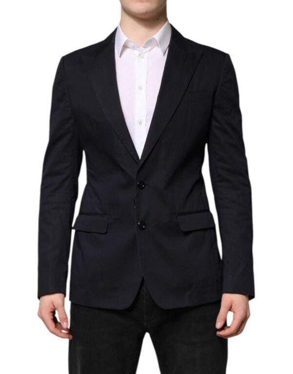 Dolce & Gabbana Dark Blue TAORMINA Cotton Blazer Suit Jacket - Image 2