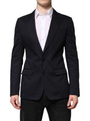 Dolce & Gabbana Dark Blue TAORMINA Cotton Blazer Suit Jacket