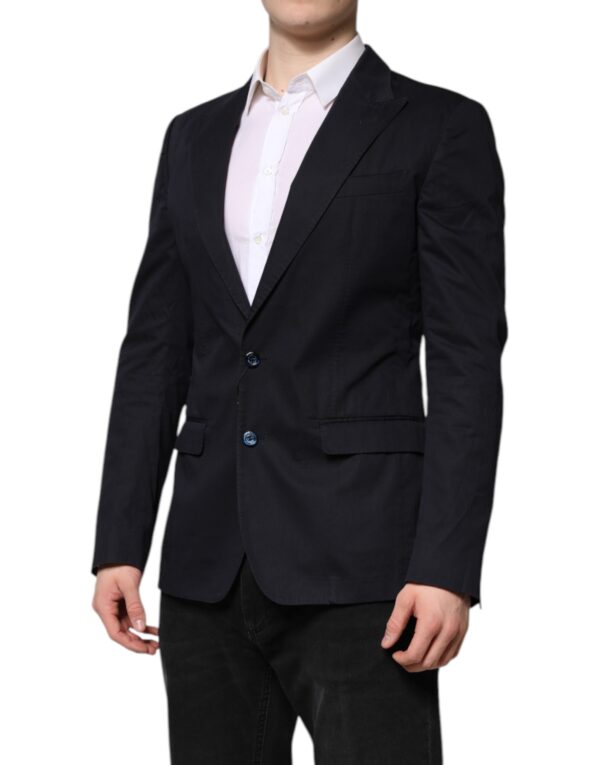 Dolce & Gabbana Dark Blue TAORMINA Cotton Blazer Suit Jacket - Image 3