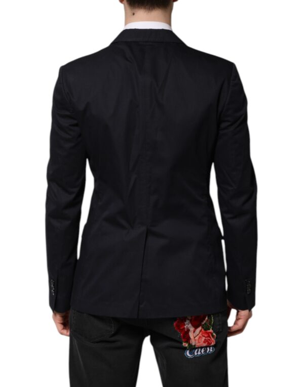 Dolce & Gabbana Dark Blue TAORMINA Cotton Blazer Suit Jacket - Image 4