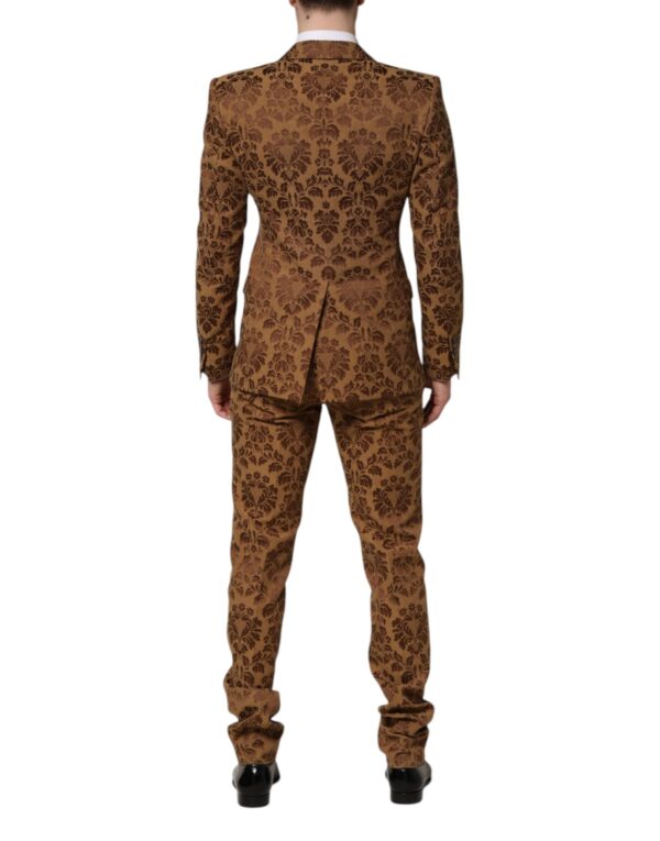 Dolce & Gabbana Brown Floral Jacquard SICILIA 2 Piece Suit - Image 4