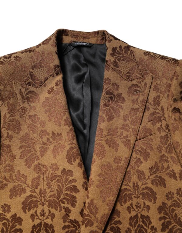 Dolce & Gabbana Brown Floral Jacquard SICILIA 2 Piece Suit - Image 5