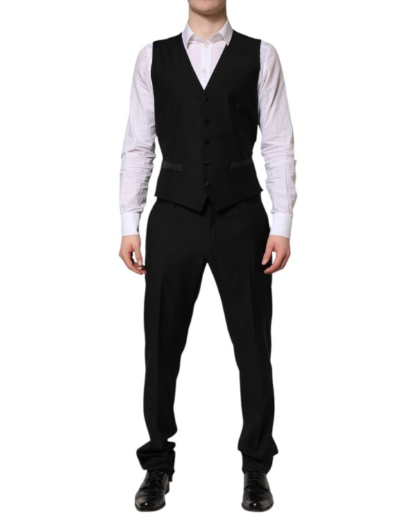 Dolce & Gabbana Black MARTINI Crystal Embellished 3 Pc Suit - Image 5