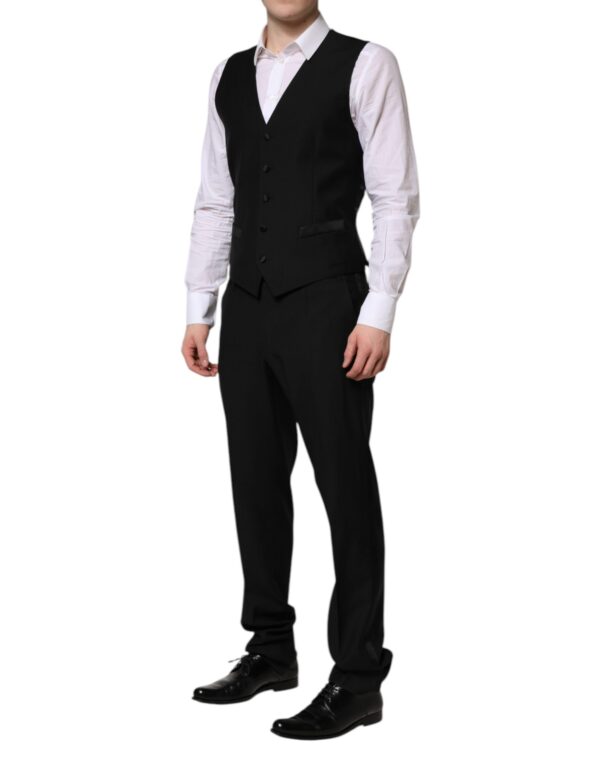 Dolce & Gabbana Black MARTINI Crystal Embellished 3 Pc Suit - Image 6