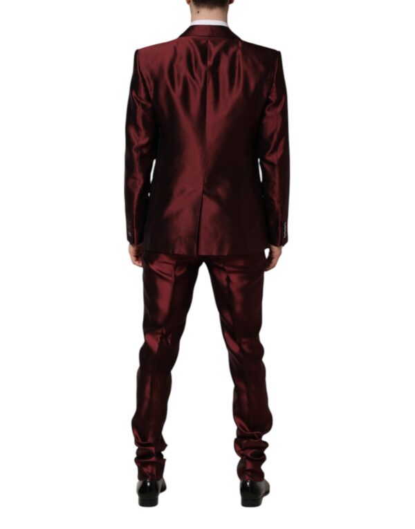 Dolce & Gabbana Bordeaux Silk 2 Piece Single Breasted Suit - Image 4
