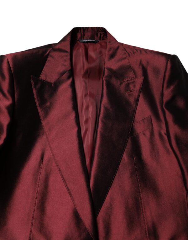 Dolce & Gabbana Bordeaux Silk 2 Piece Single Breasted Suit - Image 5