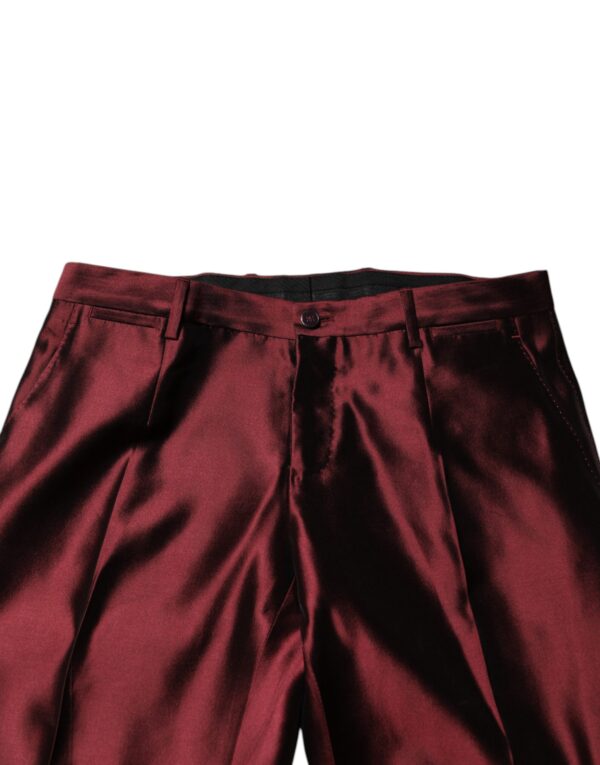 Dolce & Gabbana Bordeaux Silk 2 Piece Single Breasted Suit - Image 7