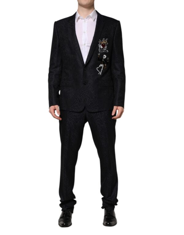 Dolce & Gabbana Black MARTINI King Skeleton 2 Piece Suit - Image 2