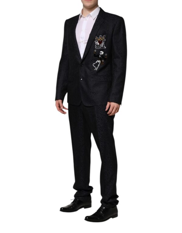 Dolce & Gabbana Black MARTINI King Skeleton 2 Piece Suit - Image 3