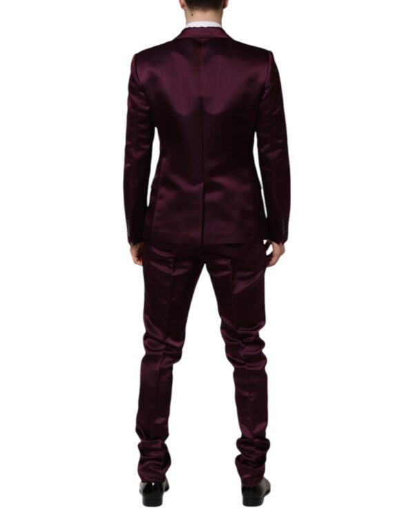 Dolce & Gabbana Dark Purple Silk 3Piece Single Breasted Suit - Image 4