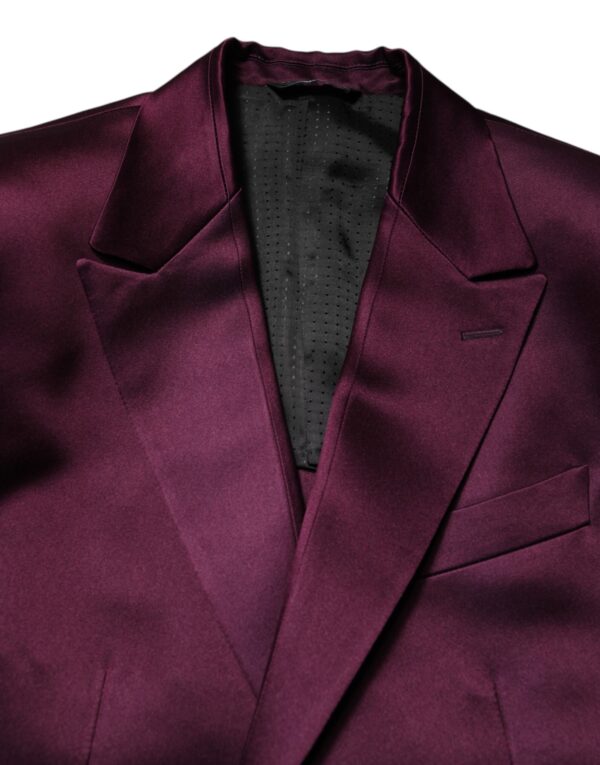 Dolce & Gabbana Dark Purple Silk 3Piece Single Breasted Suit - Image 8