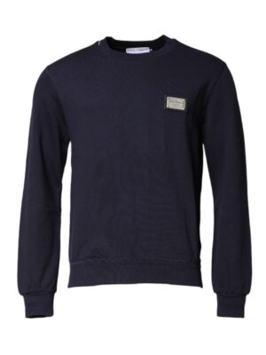 Dolce & Gabbana Dark Blue Logo Crew Neck Pullover Sweater