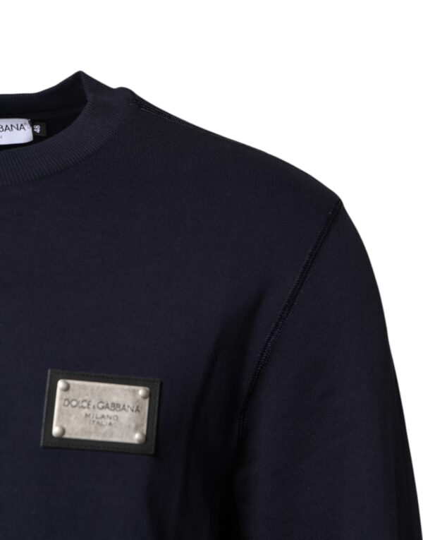 Dolce & Gabbana Dark Blue Logo Crew Neck Pullover Sweater - Image 3
