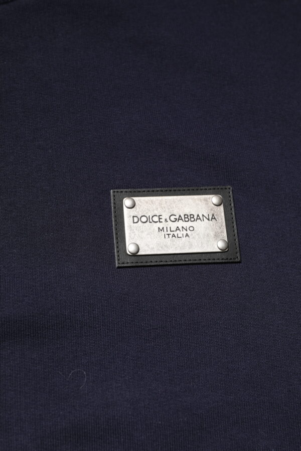 Dolce & Gabbana Dark Blue Logo Crew Neck Pullover Sweater - Image 6