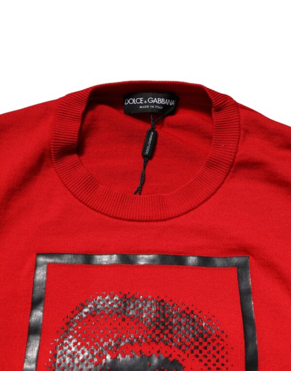 Dolce & Gabbana Red Eye Print Crew Neck Men Pullover Sweater - Image 5
