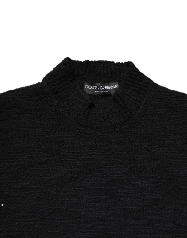 Dolce & Gabbana Black Wool Knit Crew Neck Pullover Sweater - Image 5