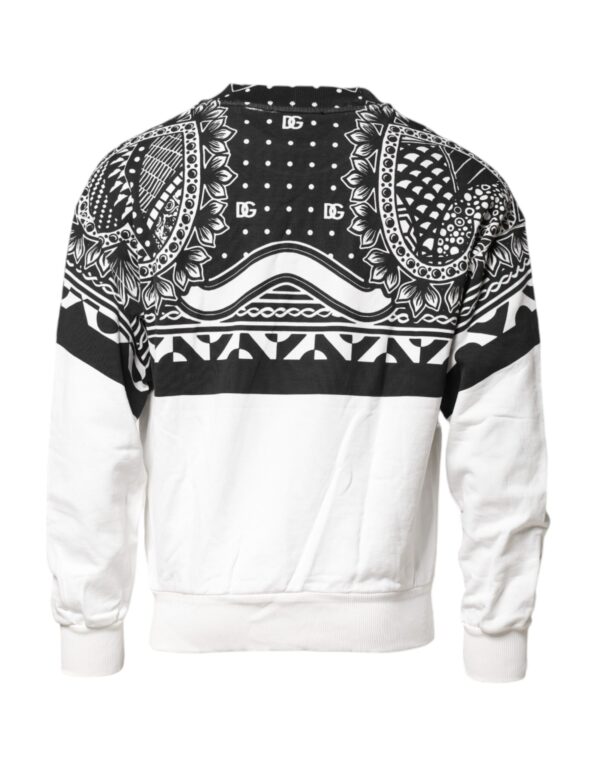 Dolce & Gabbana Black White Bandana Cotton Men Sweatshirt Sweater - Image 4