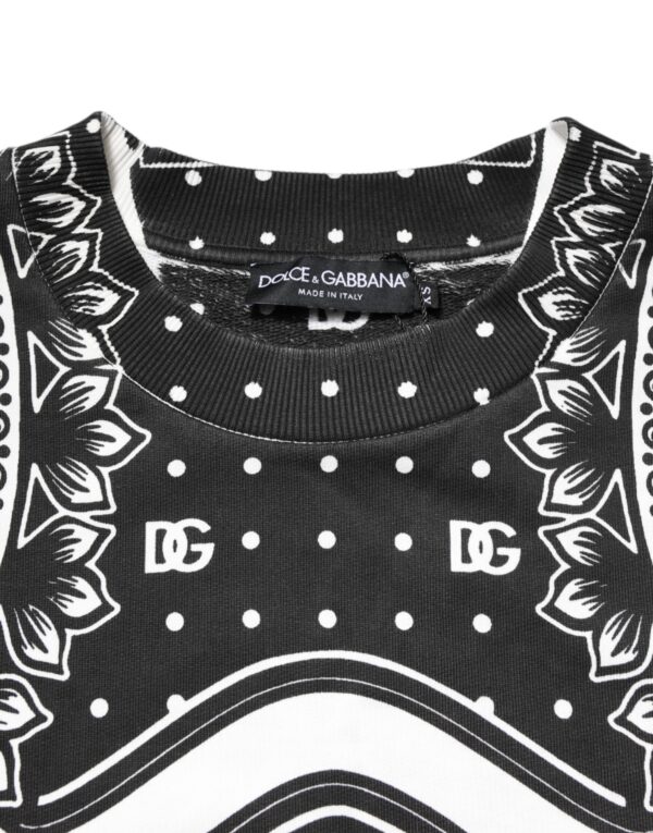 Dolce & Gabbana Black White Bandana Cotton Men Sweatshirt Sweater - Image 5