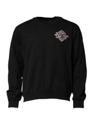 Dolce & Gabbana Black Logo Embroidery Sweatshirt Sweater
