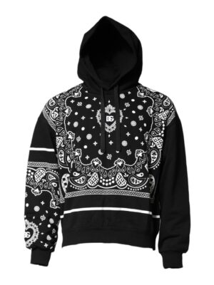 Dolce & Gabbana Black Bandana Hooded Sweatshirt Sweater