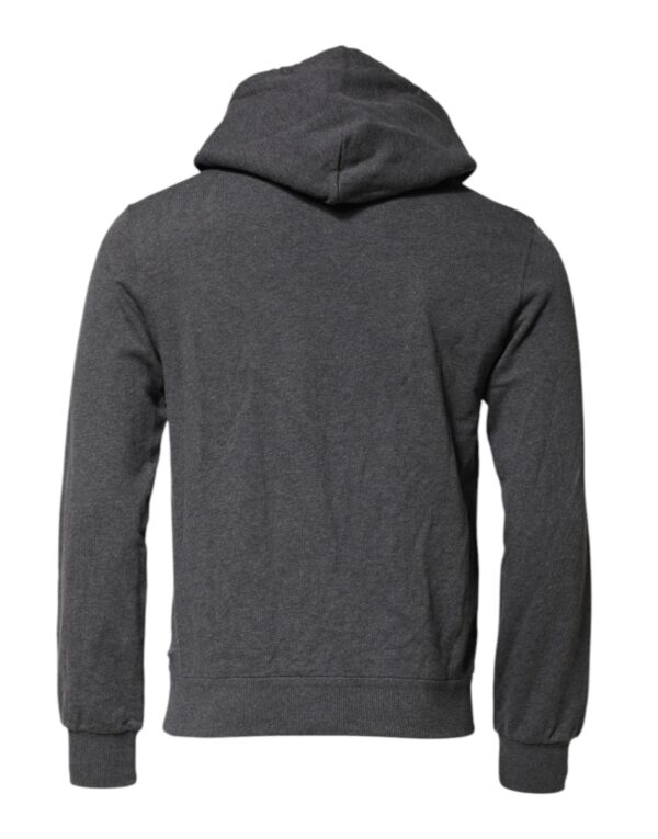 Dolce & Gabbana Gray Logo Patch Hooded Sweatshirt Sweater - Image 4