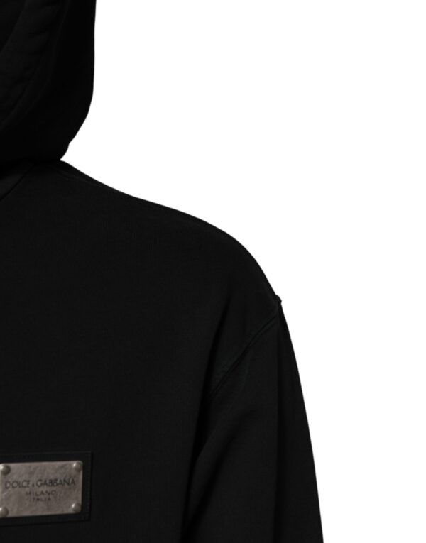 Dolce & Gabbana Black Logo Full Zip Hooded Men Sweatshirt Sweater - Image 3