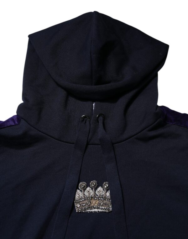 Dolce & Gabbana Black Crown Cotton Hooded Sweatshirt Sweater - Image 5
