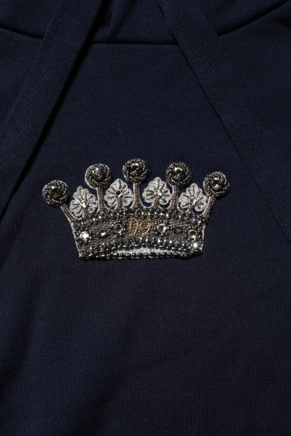 Dolce & Gabbana Black Crown Cotton Hooded Sweatshirt Sweater - Image 6