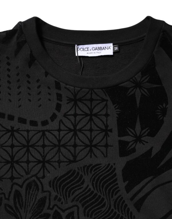 Dolce & Gabbana Black Printed Crew Neck Sweatshirt Sweater - Image 4