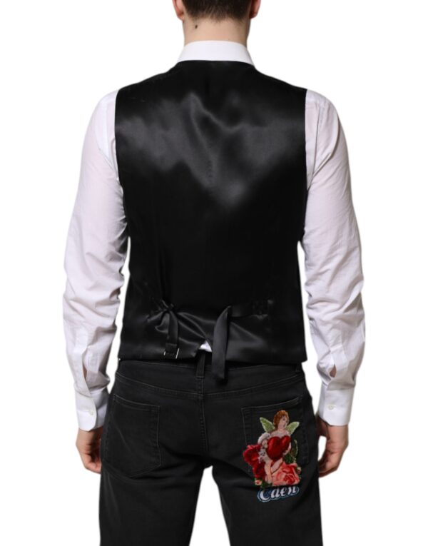 Dolce & Gabbana Green Wool Dress Formal Men Waistcoat Vest - Image 4