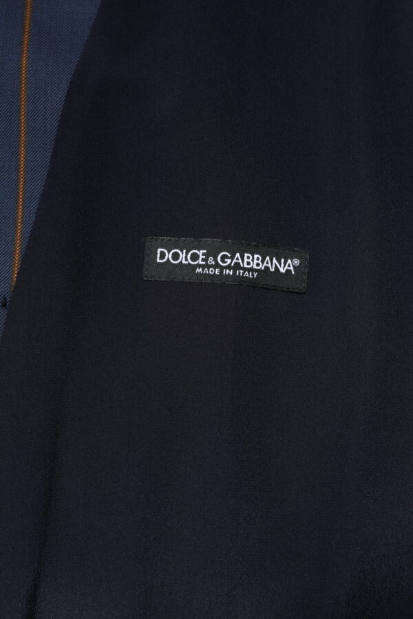 Dolce & Gabbana Blue Stripes Wool Formal Men Waistcoat Vest - Image 6
