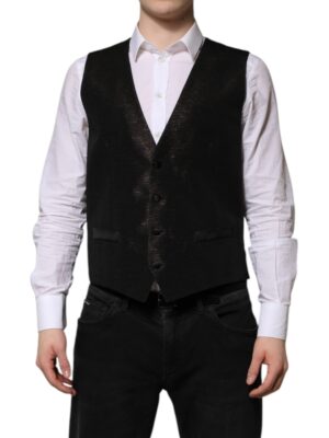 Dolce & Gabbana Dark Brown Dress Formal Men Waistcoat Vest