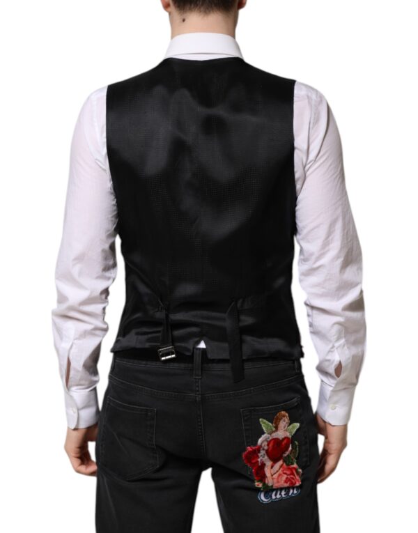 Dolce & Gabbana Red Sequined Dress Formal Men Waistcoat Vest - Image 4