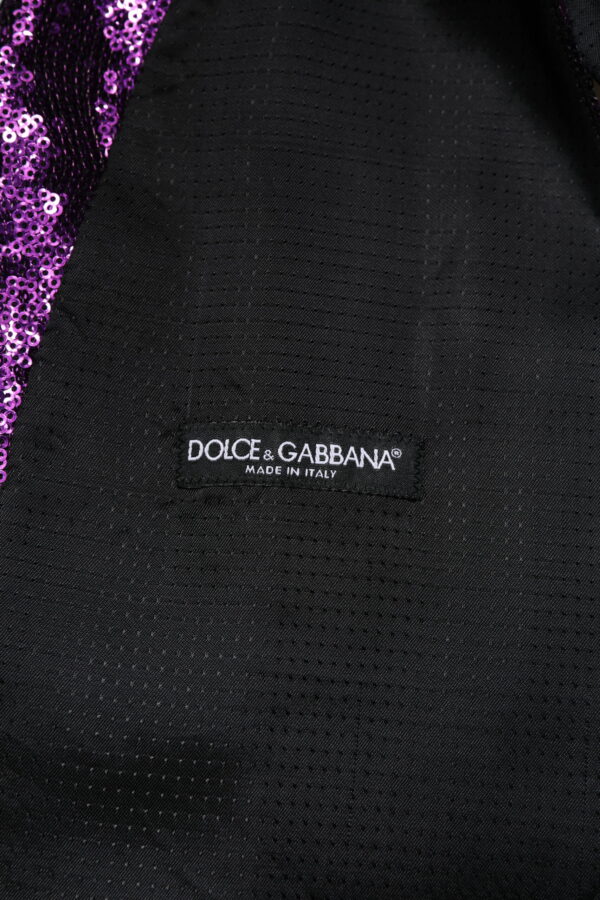 Dolce & Gabbana Purple Sequined Dress Formal Waistcoat Vest - Image 6