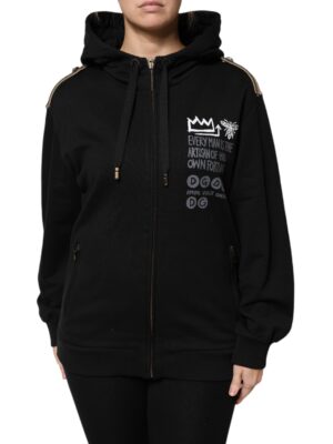 Dolce & Gabbana Black Logo Hooded Full Zip Sweatshirt Jacket