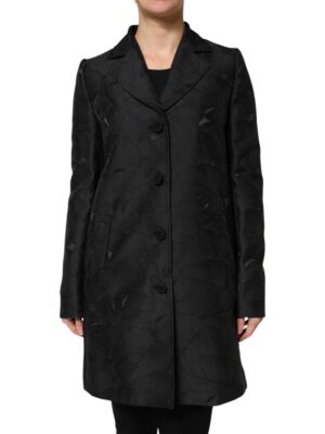 Dolce & Gabbana Black Single Breasted Trench Coat Jacket