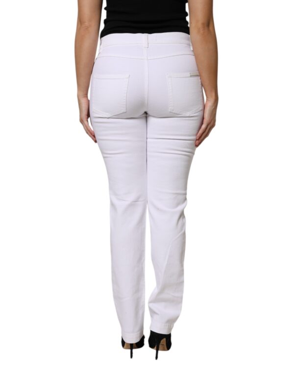 Dolce & Gabbana White Floral Sequined GIRLY Denim Jeans - Image 4