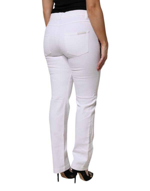 Dolce & Gabbana White Floral Sequined GIRLY Denim Jeans - Image 5